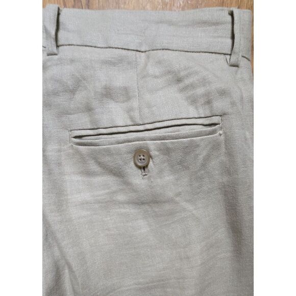 J Crew Mens Linen Pants 32x32 (34×31)  Chino Tan Straight Leg Trousers - Picture 8 of 13